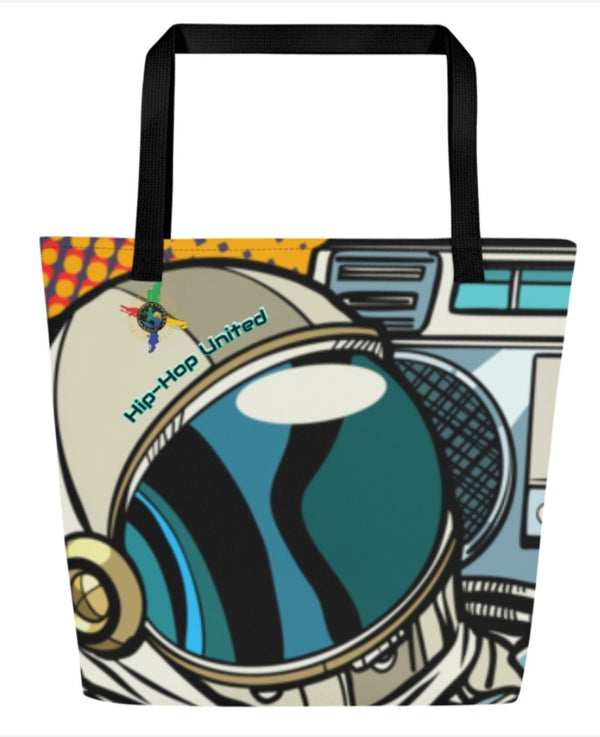 Hip-Hop United Astronaut/Boombox Large Tote Bag
