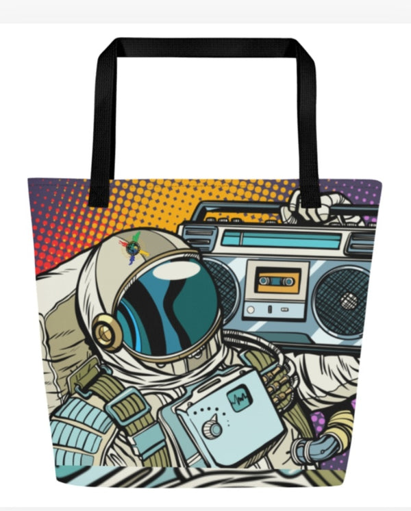 Hip-Hop United Astronaut/Boombox Large Tote Bag