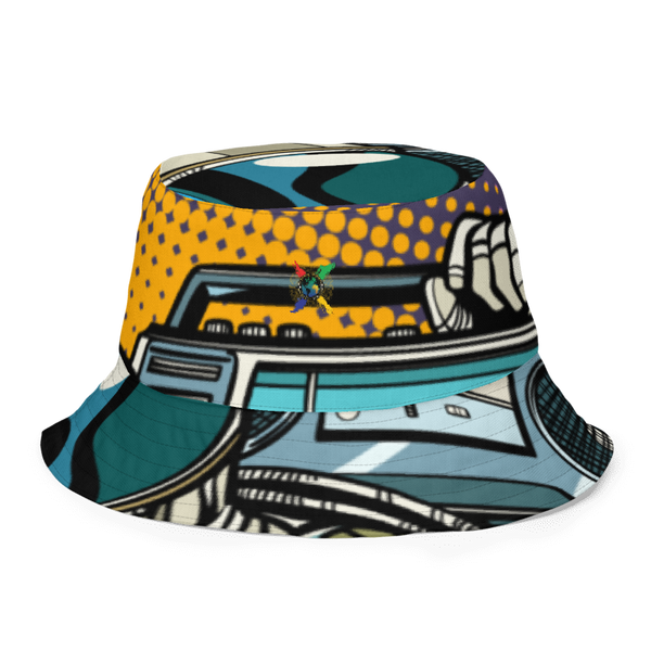 Astronaut Boombox Reversible Bucket Hat