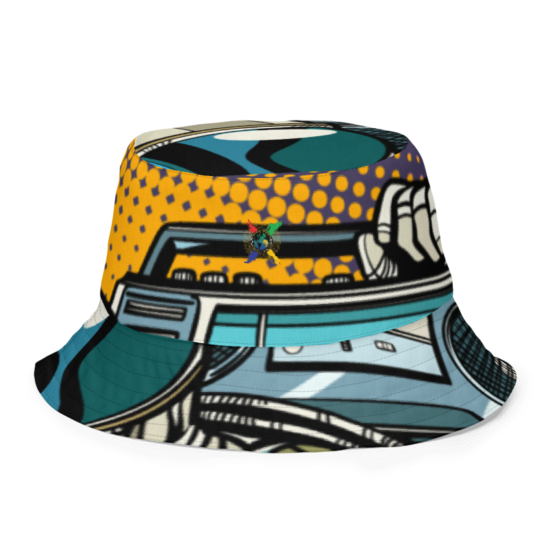 Astronaut Boombox Reversible Bucket Hat