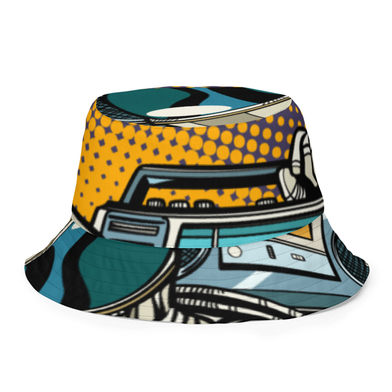 Astronaut Boombox Reversible Bucket Hat