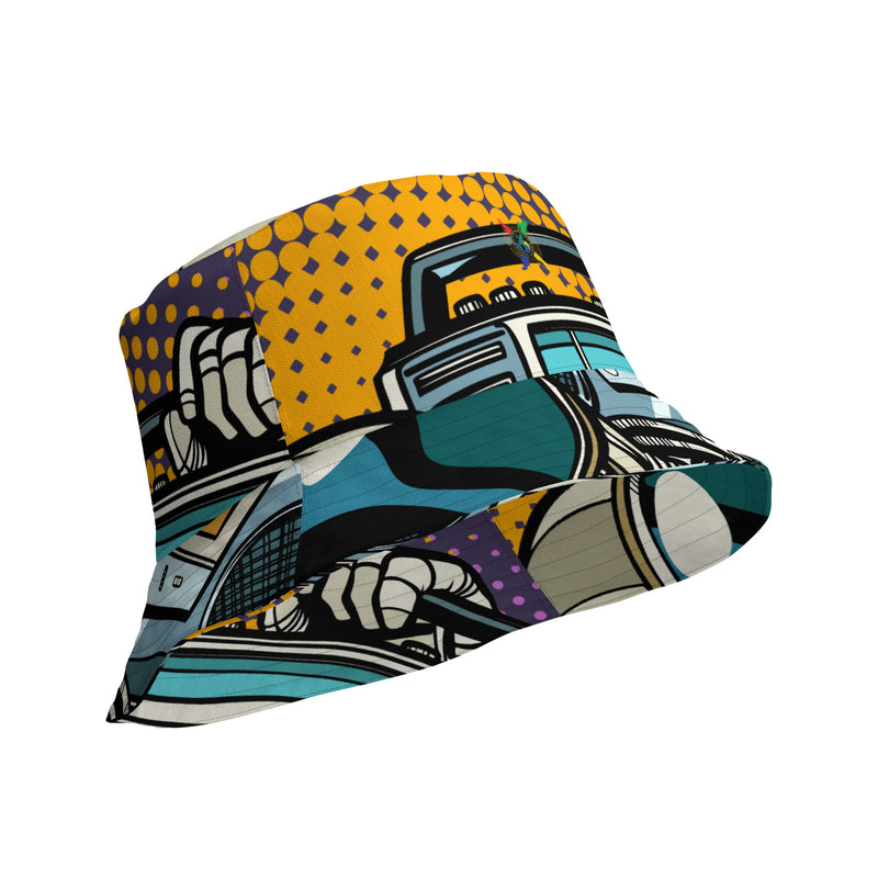 Astronaut Boombox Reversible Bucket Hat