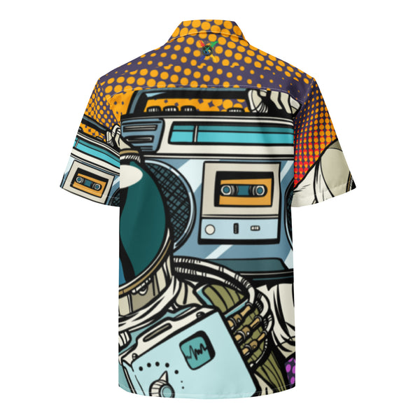 Unisex Astronaut Boombox Button Down Shirt