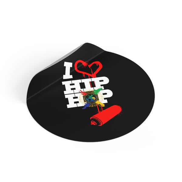 I Love Hip-Hop Round Vinyl Stickers