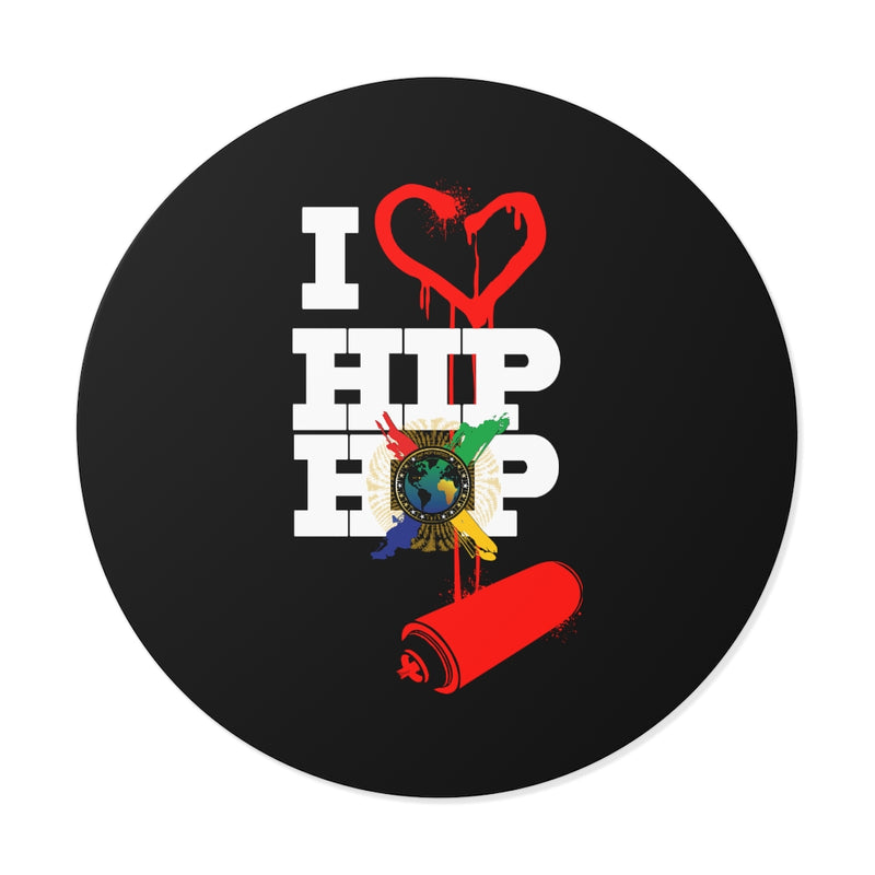 I Love Hip-Hop Round Vinyl Stickers